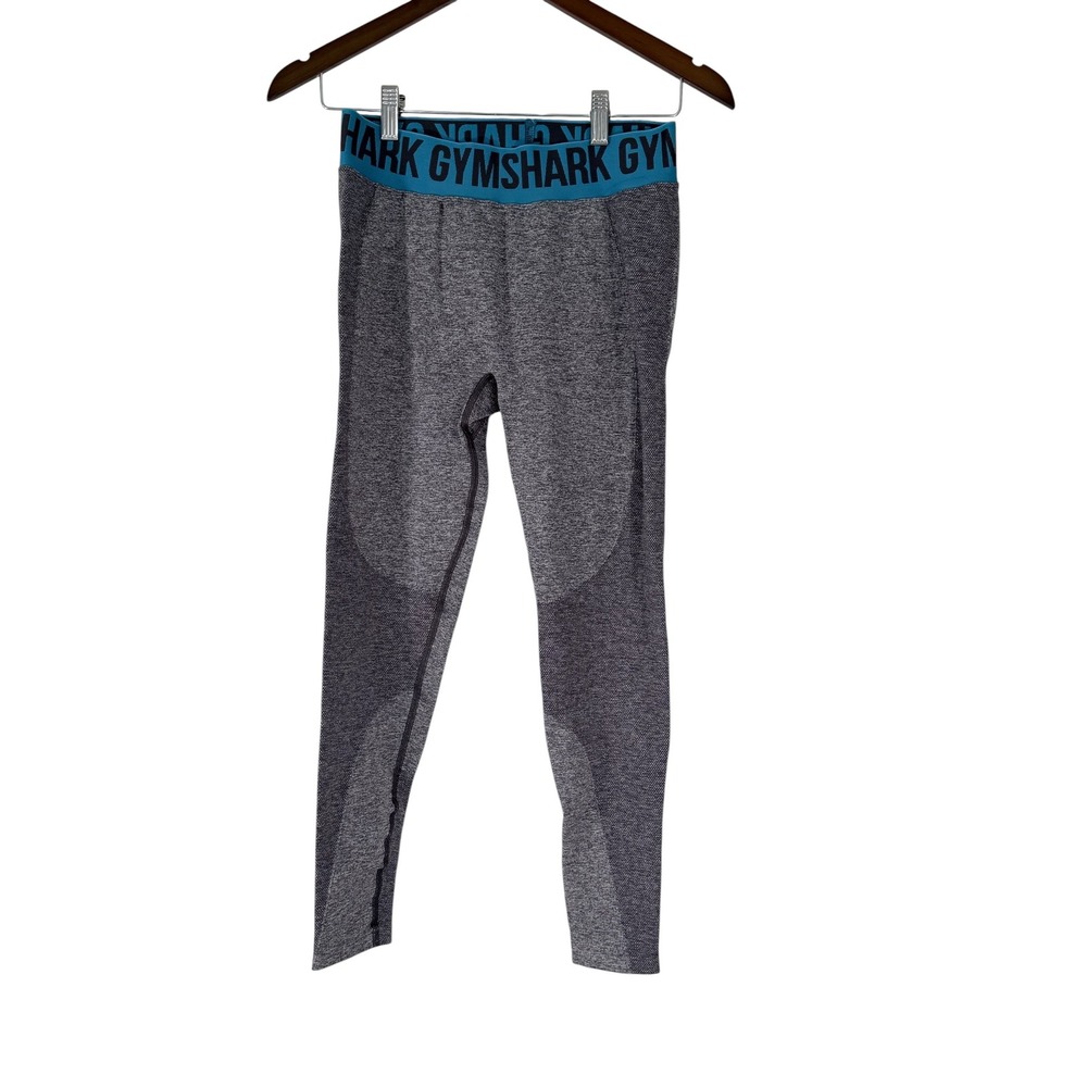 Gymshark Flex High Waisted Seamless Leggings Grey Teal Marl Womens Large L